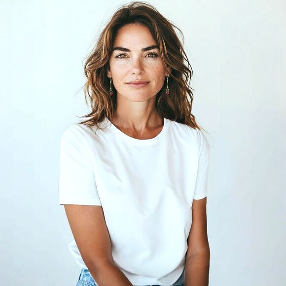 J. Jill Hook Earrings Twisted Gold Tone Red Beaded Cluster Drop Dangle Bohemian - Picture 3 of 9